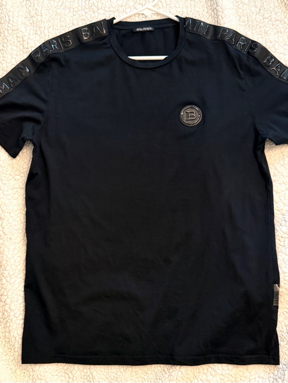 Balmain Men’s Black Logo Crewneck T-Shirt XL